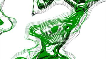 White background.Design.Green and pink blots in abstraction creating bright patterns rotate from side to side . video