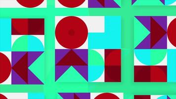 Flat figures transforming and changing color, seamless loop. Motion. Blinking flat geometric shapes. video