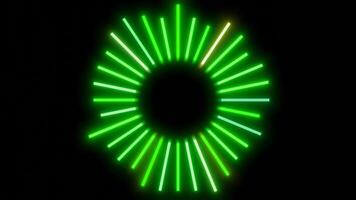 Minimalistic visualization of audio or sound equalizer, colorful vibrating lines. Design. Abstract colorful neon lines on a black background, concept of a sound wave. video