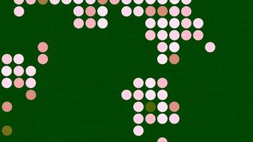 Background of retro moving retro dots. Design. Dot is moving and rotating on isolated background. Disco or retro cars in motion video