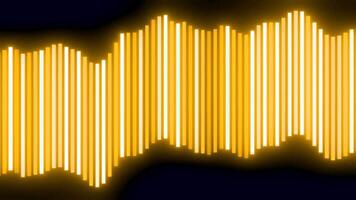 Abstract vibrating narrow yellow lines isolated on a black background, seamless loop. Design. Radio or music waves. video