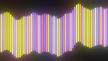 Minimalistic visualization of audio or sound equalizer, colorful vibrating lines. Design. Abstract colorful neon lines on a black background, concept of a sound wave. video