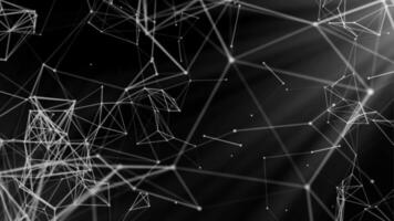 Yellow and gray background.Motion.Thin particles that are interconnected rotate in abstraction video