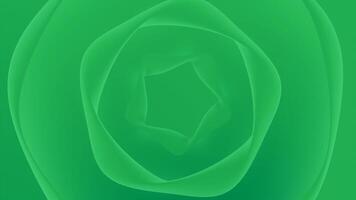 Abstract hexagonal shapes creating slow motion green corridor. Design. Round shapes flowing and creating tunnel. video