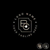 Logo design graphic concept creative premium abstract stock initial letter BC line font connect dot circle Related to monogram typography brand vector