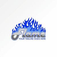 Logo design graphic concept creative premium abstract stock word text Flame font flame fire hot gas. Related to monogram typography branding vector