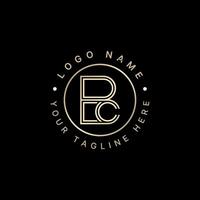 Logo design graphic concept creative premium abstract stock initial letter BC or CB double lines font connect Related monogram typography brand vector