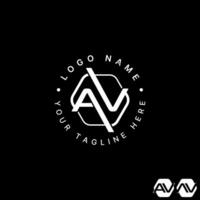 Logo design graphic concept creative premium abstract stock initial letter AV font flip mirror hexagon. Related to monogram typography branding vector
