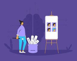 Prompt engineering. Artificial general intelligence. illustration. vector