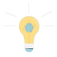 Artificial intelligence symbol. Light bulb as a technological brain metaphor. vector