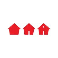 Real estate icon. Home symbol. Flat design style eps 10. Home button icon collection with red base color. Graphics property illustration design elements vector