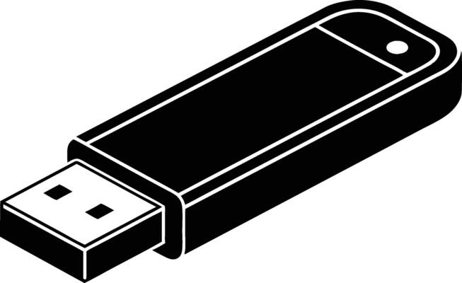 Usb flash drive icon isolated on white background. Illustration