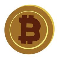 Bitcoin symbol sign for digital currency. Cryptocurrency to use for buttons or websites. Security concept. Golden gray bitcoin illustration. vector