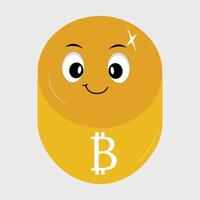 Bitcoin Character Design Mascot, gestures of cute bitcoin characters. vector
