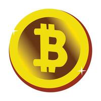 Bitcoin symbol sign for digital currency. Cryptocurrency to use for buttons or websites. Security concept. Golden gray bitcoin illustration. vector