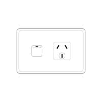 Power plug Socket Outlet type I with switch vector