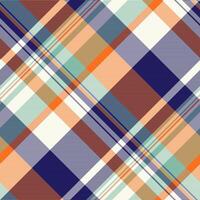 Place texture tartan plaid, structure pattern seamless background. New york textile check fabric in indigo and old lace colors. vector