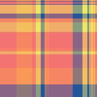 Grunge pattern plaid check, realistic fabric background. Quality tartan textile seamless texture in pastel and red colors. vector