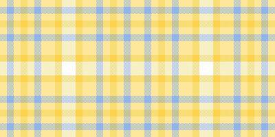 Image background plaid textile, artistic seamless texture fabric. Naked pattern check tartan in yellow and blue colors. vector