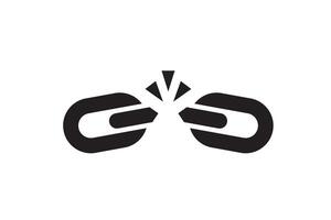 Broken chain as a symbol of freedom from slavery. Link damage. vector
