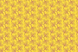 Hand drawn floral pattern design. Simple ornament with plant and leaf. vector