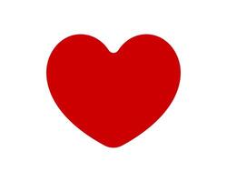 Red shape love heart icon isolated on white background. vector
