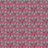 Hand drawn floral pattern design. Simple ornament with plant and leaf. vector