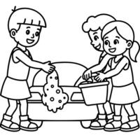 Hello summer outline for kids coloring book. The summer coloring page. Summer holiday outline vector