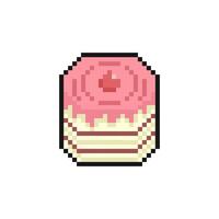 cake pixel art for dynamic digital projects and designs. vector