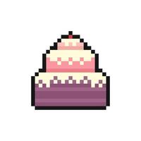 cake pixel art for dynamic digital projects and designs. vector