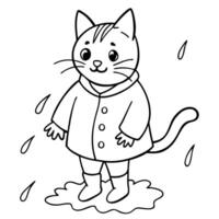 Cat kitten coloring pages. Kitten outline for kids book vector