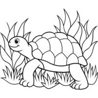 Sea turtle coloring pages. sea green turtle on white background. Curve lines. Page of coloring book. vector