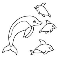 Sea turtle coloring pages. sea green turtle on white background. Curve lines. Page of coloring book. vector