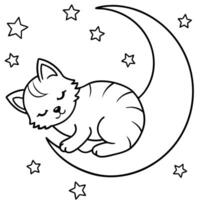 Cat kitten coloring pages. Kitten outline for kids book vector