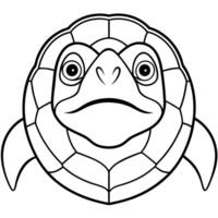Sea turtle coloring pages. sea green turtle on white background. Curve lines. Page of coloring book. vector