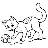 Cat kitten coloring pages. Kitten outline for kids book vector