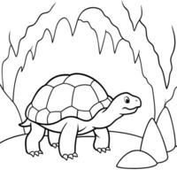 Sea turtle coloring pages. sea green turtle on white background. Curve lines. Page of coloring book. vector