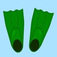 Green flippers illustration perfect for summer and beach-themed designs. Ideal for adding a splash of color to your summertime projects. vector