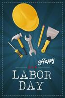 vertical poster, happy labor day banner. with frame vector