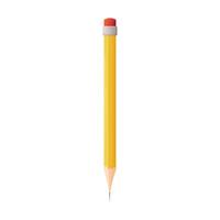 Illustration of a pencil crayon with an eraser. On white isolated background vector