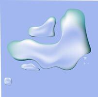 set of realistic water drops on blue background vector