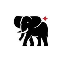 elephant wild animal and star with square shape vector