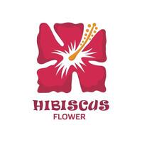 hibiscus flower square shape vector