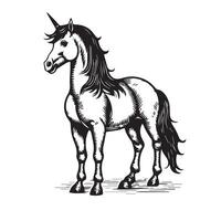 A unicorn horse cartoon illustration design vector