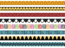 Modern Abstract geometric colorful African frames border flat illustration collection vector