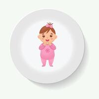 decorative plates for interior design. Empty dish, porcelain plate mock up design. Decorative plates with stilish ornament patterns. vector