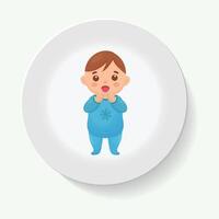 decorative plates for interior design. Empty dish, porcelain plate mock up design. Decorative plates with stilish ornament patterns. vector