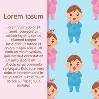 seamless pattern with an image of a baby girl and boy. vector