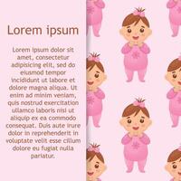 seamless pattern with an image of a baby girl. vector