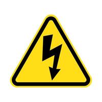 High voltage sign with lightning. vector